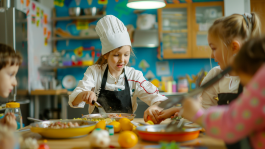 Kinder bei der Essenszubereitung